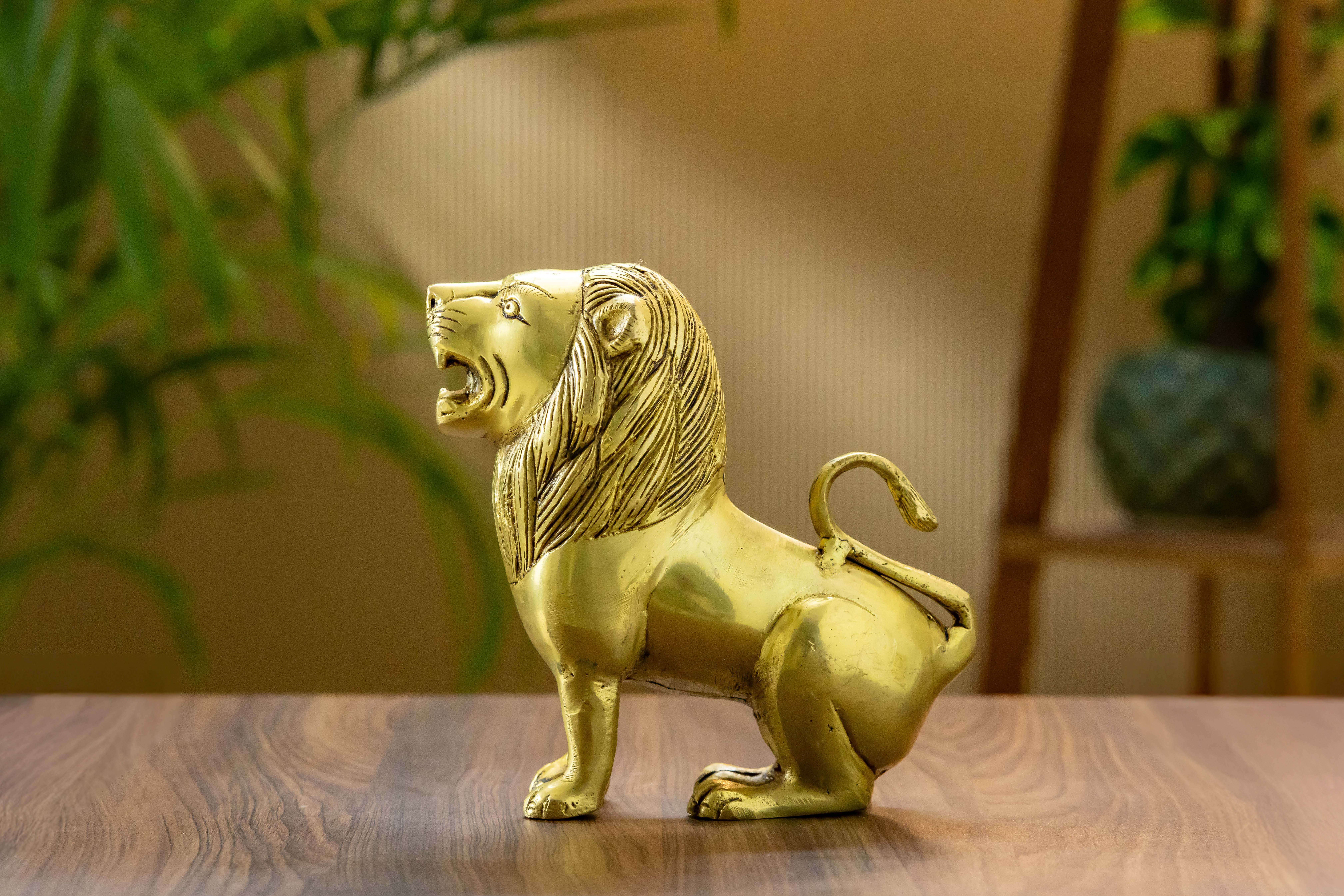 Handcrafted Brass Lion Idol Handcrafted Brass Lion Idol