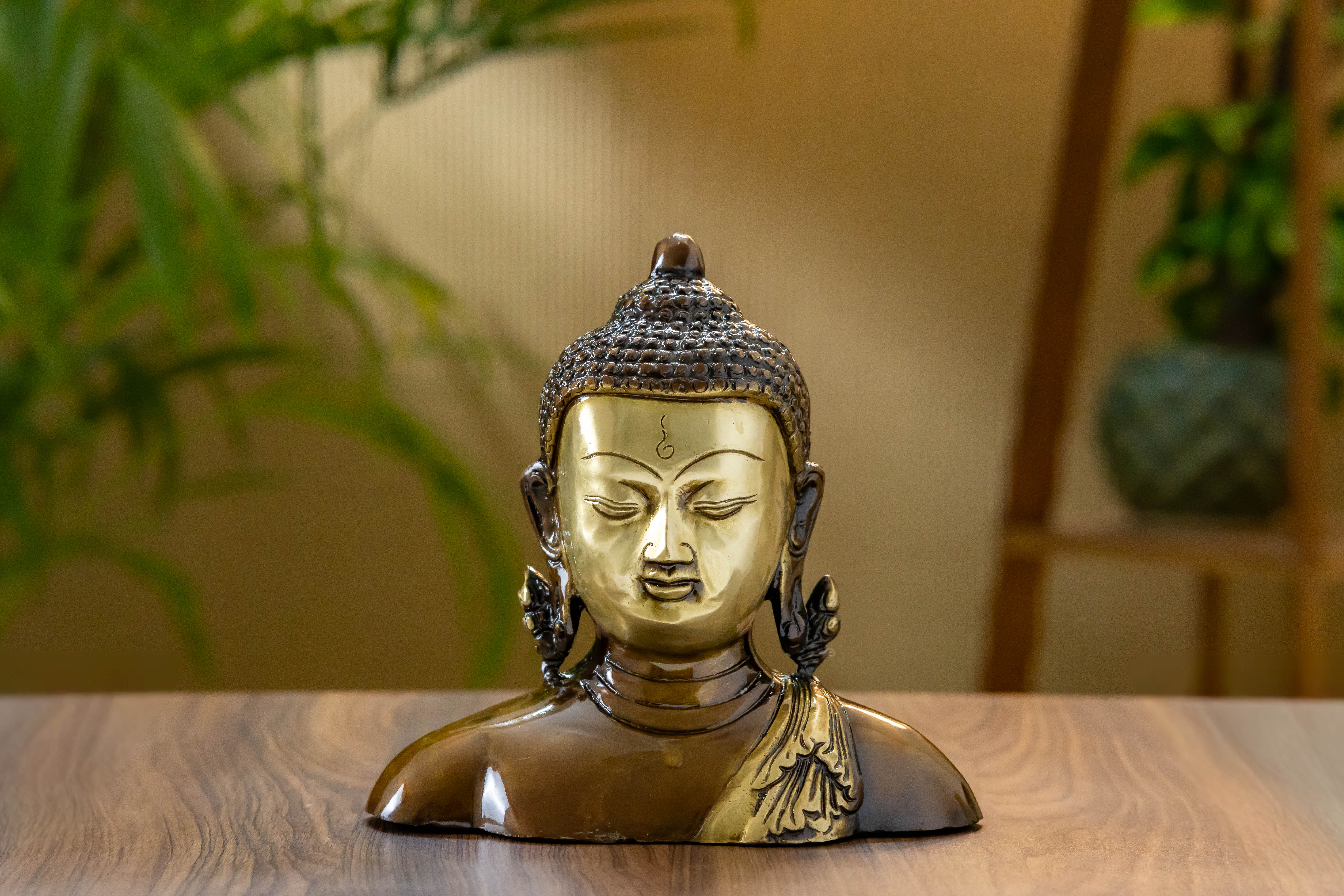 Handcrafted Brass Buddha Face Idol Handcrafted Brass Buddha Face Idol