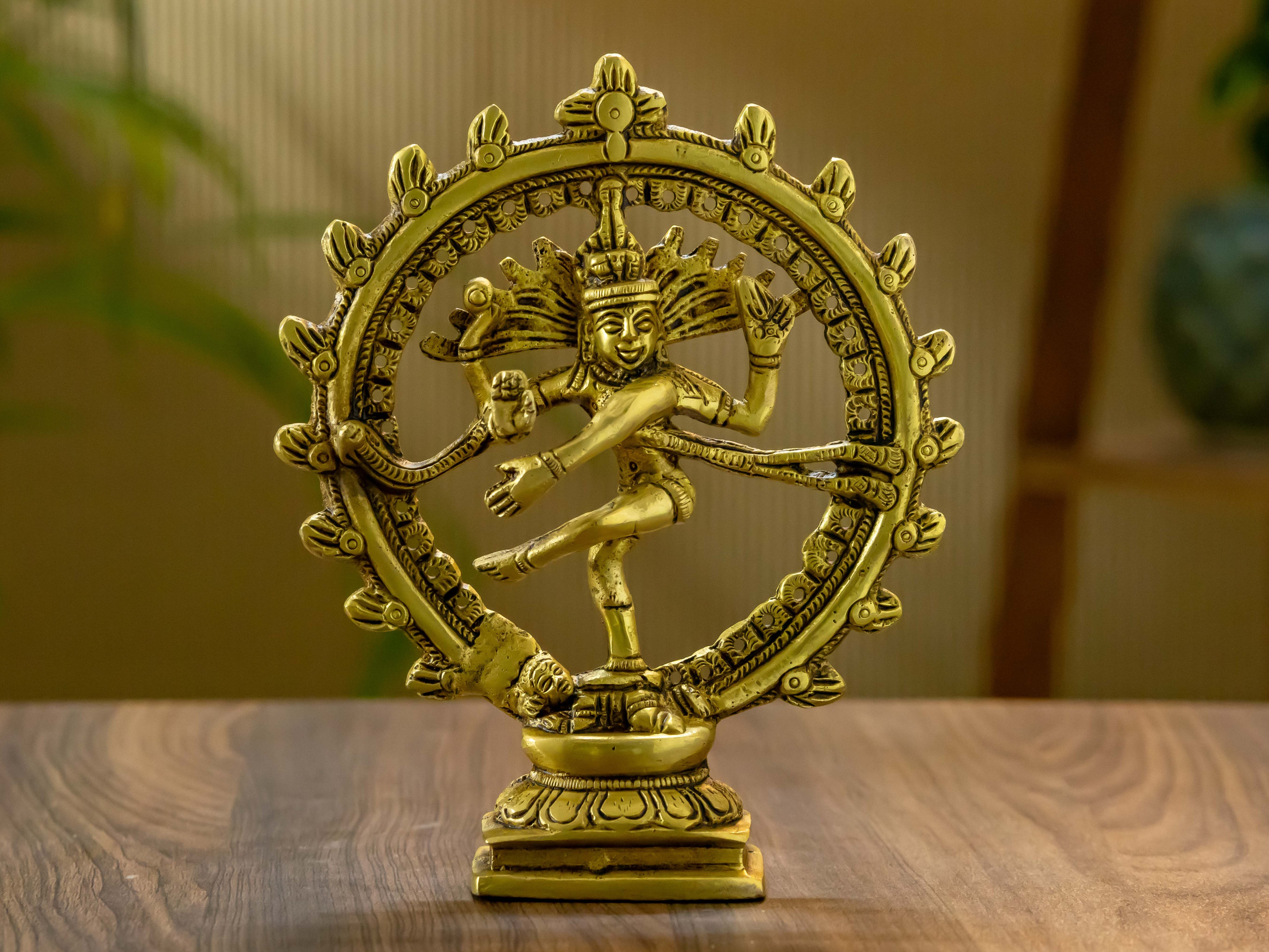 Handcrafted Brass Natraj Statue – Intricate Artisan Sculpture of Lord Shiva in Dance
