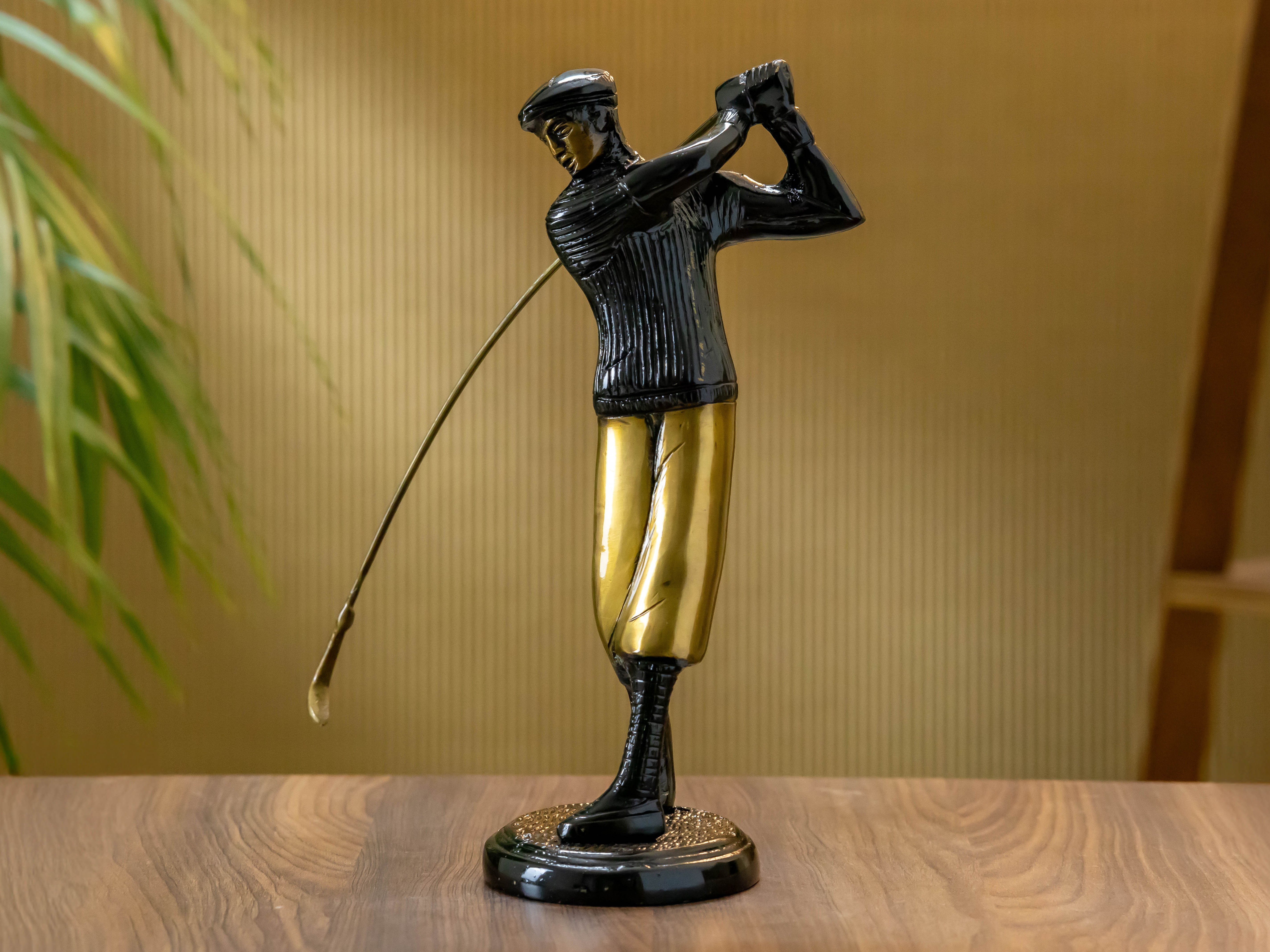 Handcrafted Brass Polo Player Showpiece – Intricate Artisan Sculpture of Grace and Action