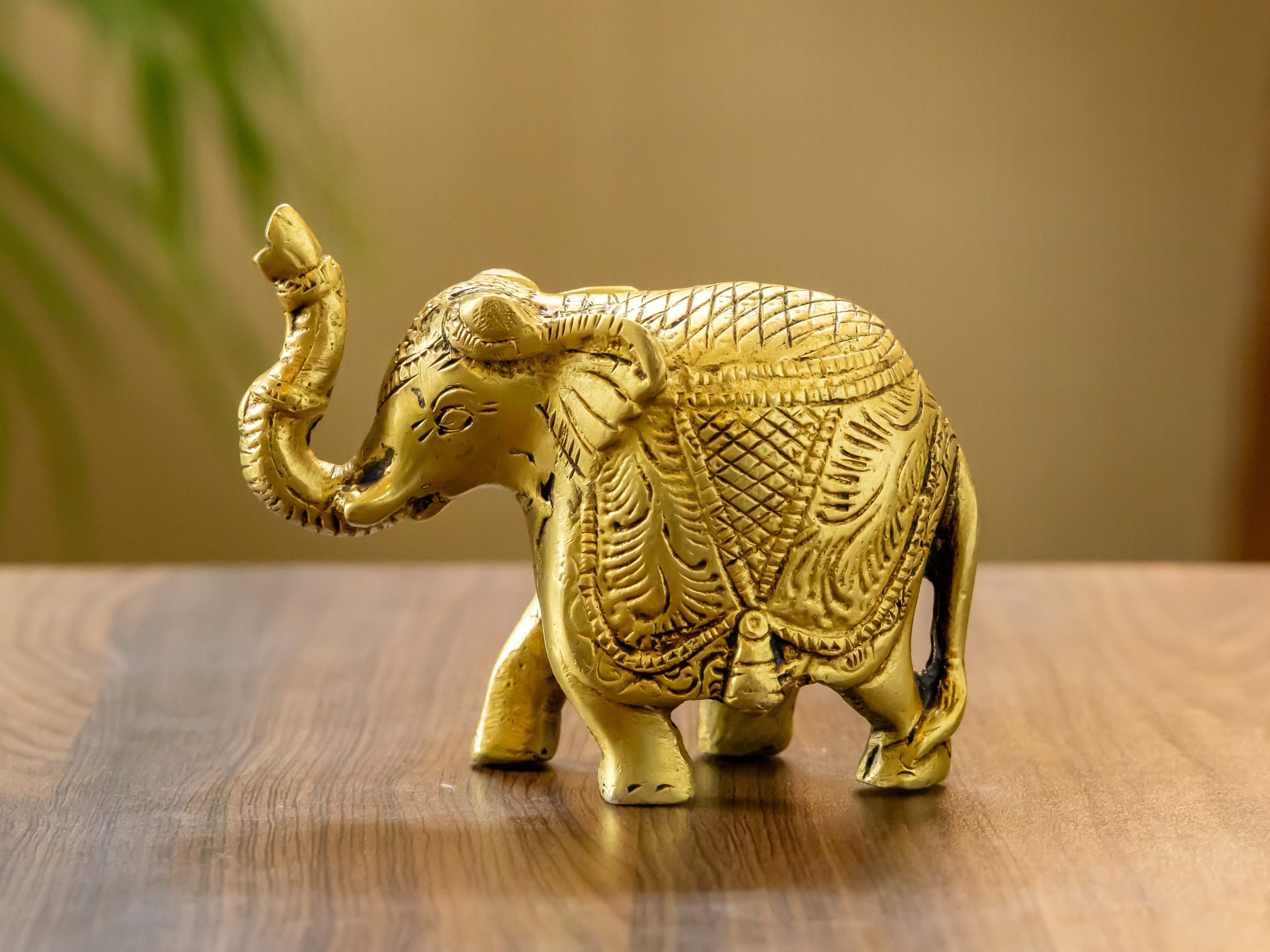 Majestic Handmade Brass Elephant Showpiece