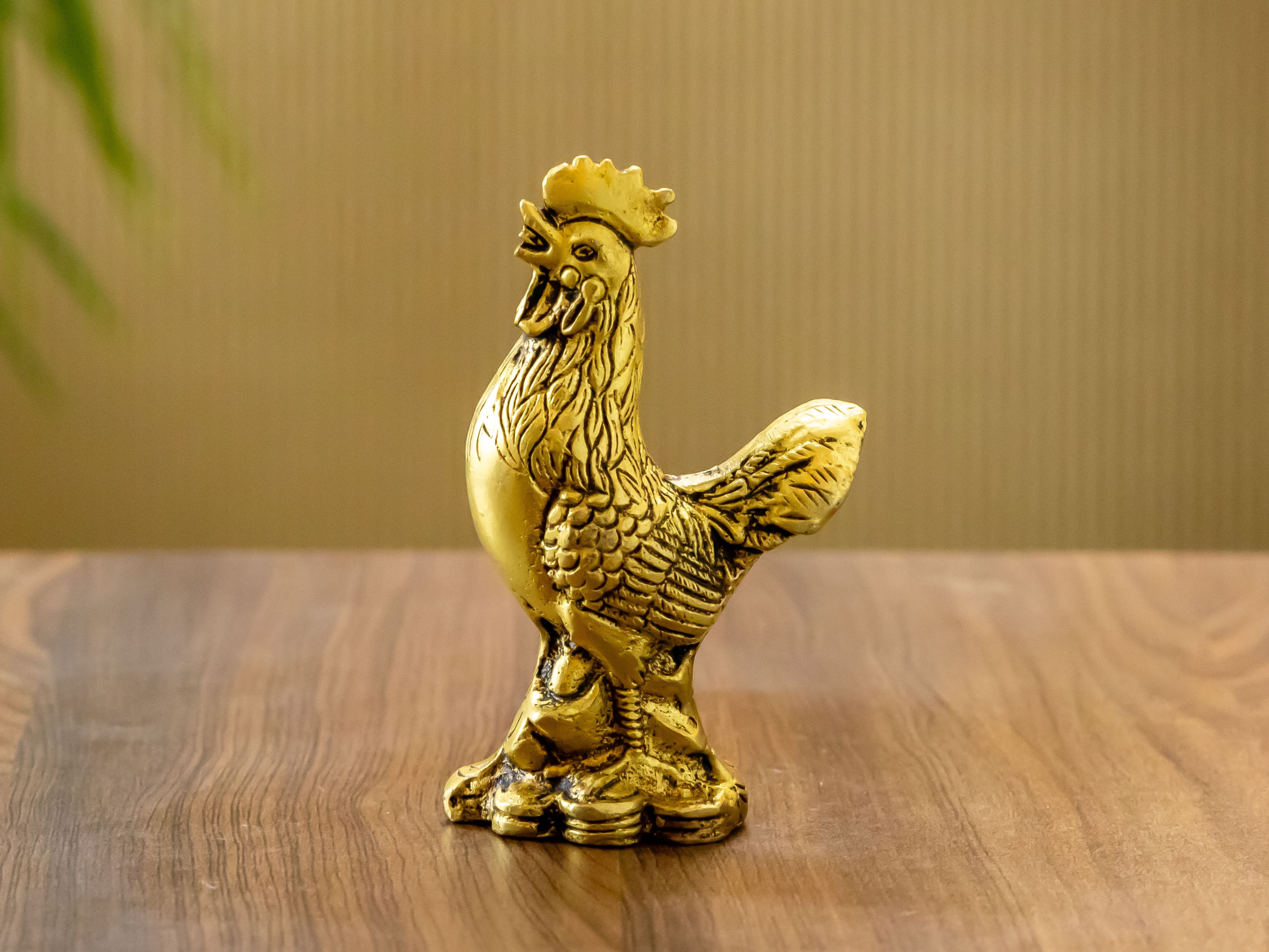 Majestic Brass Rooster or Murga Ornament